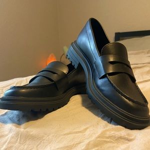 Chunky Black Faryl Loafers! Never worn!
